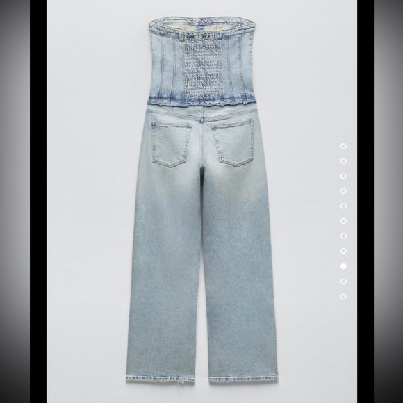 ZARA TRF STRAPLESS DENIM JUMPSUIT - Picture 3 of 3